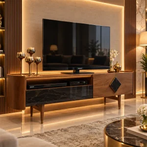 میز تلویزیون روکش راش